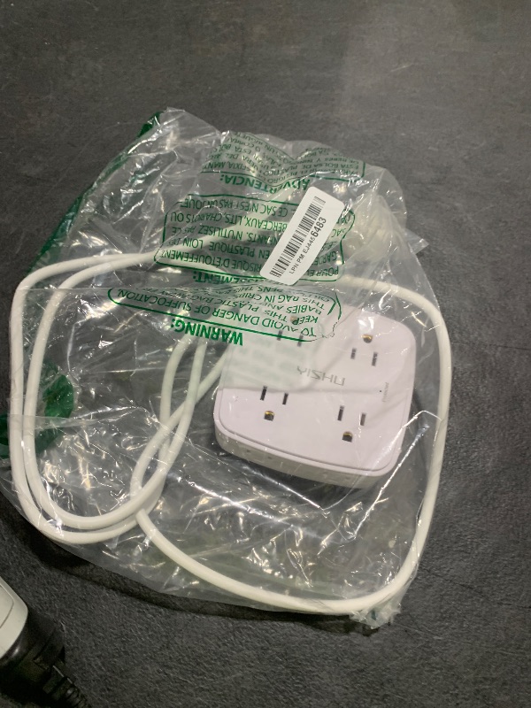 Photo 1 of 6 Ft Surge Protector Power Strip - 8 Widely Outlets with 4 USB Ports, 3 Side Outlet Extender with 6 Feet Extension Cord, Flat Plug, Wall Mount, Desk USB Charging Station, ETL,White
