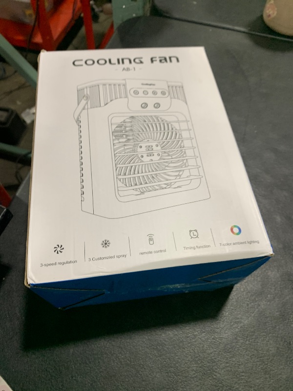 Photo 1 of Portable Air Conditioners,4-in-1 Evaporative Air Cooler with 3 Speeds, 3 Modes & 7 LED Light Cooling Fan with Remote, 2-8H Timer, 1200ML Personal Mini Air Conditioner for Bedroom and Office