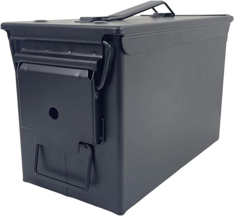 Photo 1 of 50 Cal Metal Ammo Storage Water Resistant, Boxes can, Matt Black