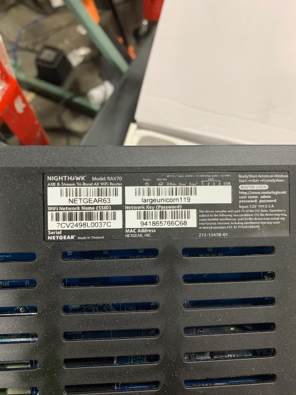 Photo 1 of NETGEAR Nighthawk 8-Stream WiFi 6 Router (RAX70) - Security Features, AX6600 Tri-Band Wireless Speed (up to 6.6 Gbps) - Coverage up to 2,500 sq. ft., 40 Devices