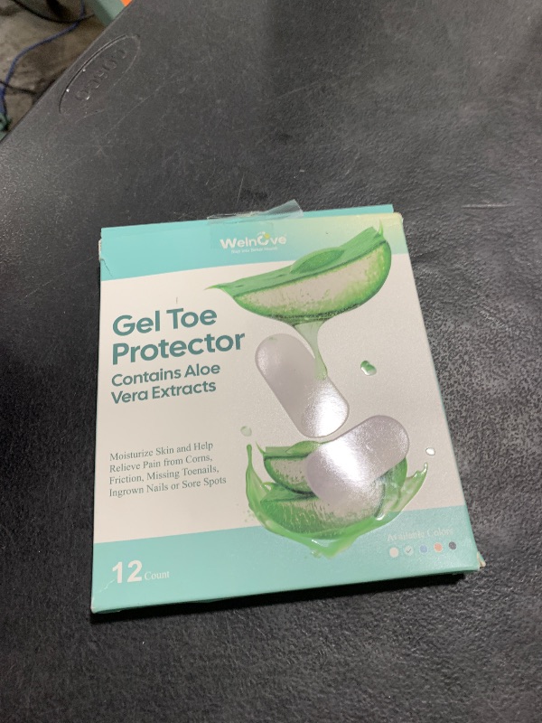 Photo 1 of Welnove Gel Toe Cap and Protector - Silicone Toe Covers - Toe Cushions for Pain Relief, Missing or Ingrown Toenails, Corns, Calluses, Blisters - Infused Aloe Vera Extract (4 Large + 8 Medium, Clear)