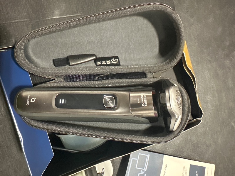 Photo 1 of Philips Norelco Shaver i9000, Wet & Dry Electric Shaver, Dark Slate, SenseIQ Technology, Triple Lift & Cut System, 360 Rotating Dual SteelPrecision Precision Blades, Quick Clean Pod, X9002/82