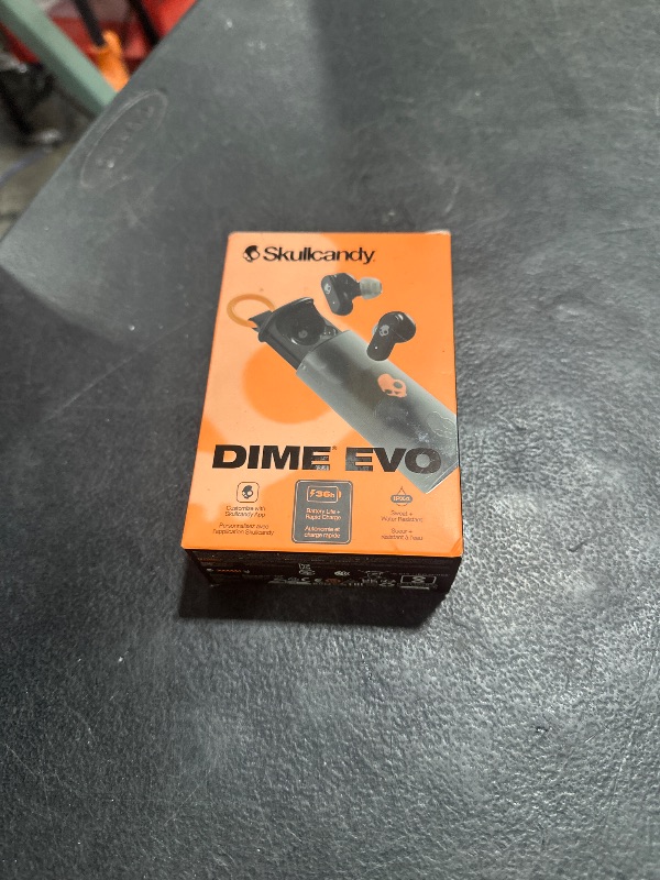 Photo 1 of Skullcandy Dime Evo Wireless Earbuds, Bluetooth Headphones, Noise Isolating Fit, Up to 36 Hours Battery, Microphone for iPhone Android, Easy Carry with Clip-Anywhere Case - True Black