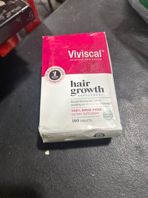 Photo 1 of Viviscal Hair Growth Supplements For Women For Thicker, Fuller Hair, Nourishes Thinning & Loss, With Proprietary Collagen Complex, 180 Tablets, 3 Month Supply