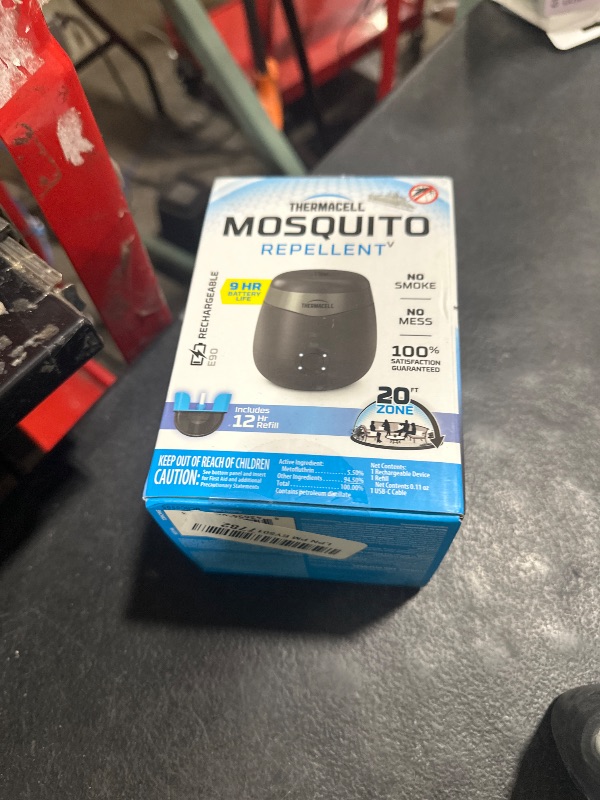 Photo 1 of Thermacell Mosquito Repeller E-Series Rechargeable with 20' Mosquito Protection Zone; Up to 9-Hr Battery Life; Includes 12-Hr Refill; Flame or Scent; DEET-Free Bug Spray Alternative