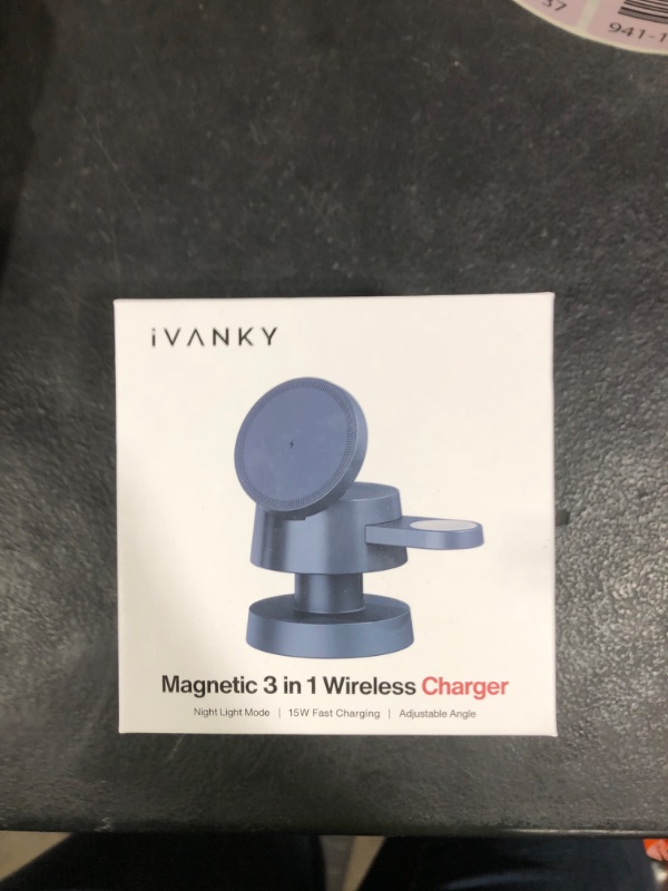 Photo 1 of iVANKY 4 in 1 Wireless Charging Station with Mushroom Light for MagSafe Magnetic Charger, 22.5 W Travel Stand, 3 in 1 Fast Charge Multiple Devices for iPhone 16-11 Pro Max, Apple iWatch Ultra, Airpods