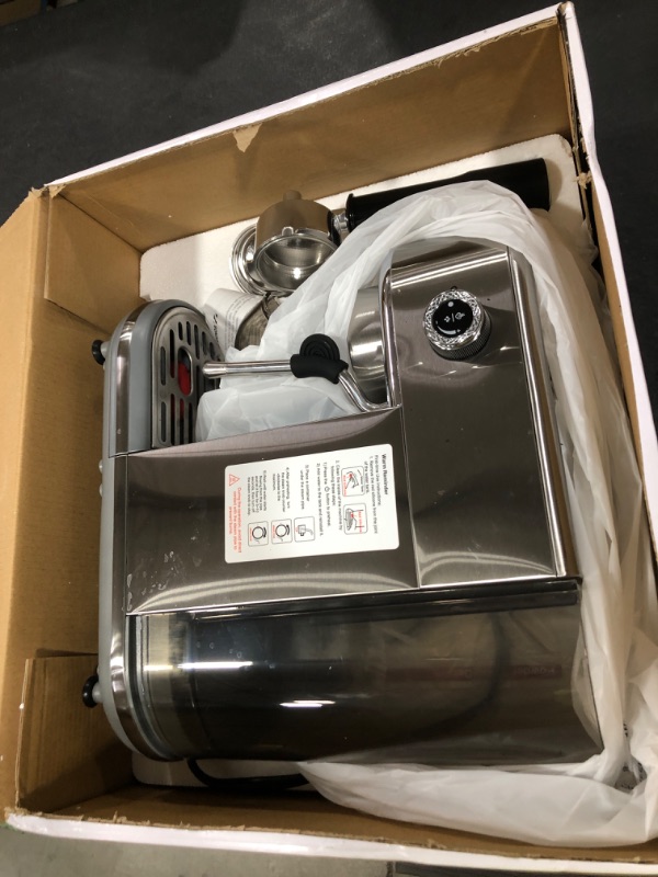 Photo 1 of Espresso Machine with Milk Frother, 20 Bar High Pressure Professional Espresso Maker Automatic, Compact Stainless Steel Coffee Machine for Cappuccino, Latte, Gift for Coffee Lover, Silver
