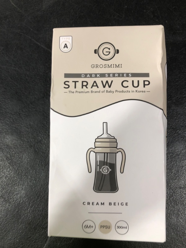 Photo 1 of GROSMIMI Spill Proof no Spill Magic Sippy Cup with Straw with Handle for Baby and Toddlers, Customizable, PPSU, BPA Free 10 oz (Beige)