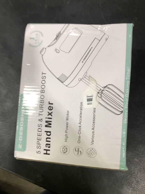Photo 1 of Z-DESDEMONA Electric Hand Mixer, Powerful 300W Hand Mixer Electric Handheld with 304 Beaters, Dough Hook,Hand Held Mixer with Turbo for Baking Cakes, Eggs, Cream Food(Pink)