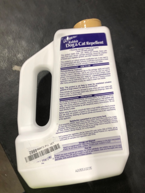 Photo 1 of Bonide Go Away! Rabbit, Dog, & Cat Repellent Granules, 3 lbs Ready-to-Use, Keep Dogs off Lawn, Garden, Mulch & Flower Beds