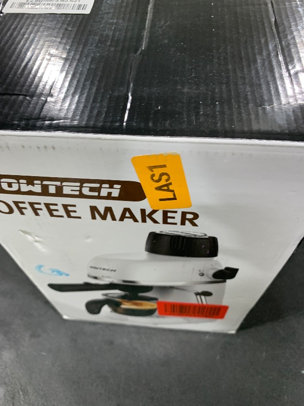 Photo 1 of SOWTECH Coffee Machine, 3.5 Bar Espresso Cappuccino Machine with Milk Frother, 1-4 Cup Portable Coffee Maker for Latte, Cappuccino, 800W, White