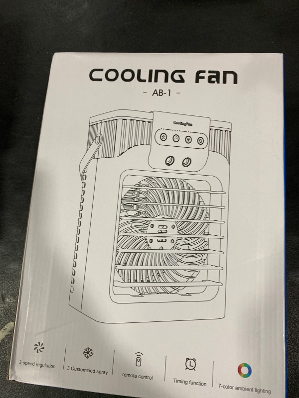 Photo 1 of Portable Air Conditioners,4-in-1 Evaporative Air Cooler with 3 Speeds, 3 Modes & 7 LED Light Cooling Fan with Remote, 2-8H Timer, 1200ML Personal Mini Air Conditioner for Bedroom and Office