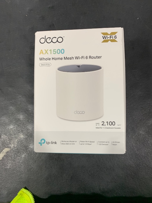 Photo 1 of TP-Link ???? X15 Dual-Band AX1500 WiFi 6 Mesh Wi-Fi System | Replaces Routers and Extenders | Covers up to 2,100 sq.ft. | 2 Gigabit Ports per Unit, Supports Ethernet Backhaul (1-Pack)
