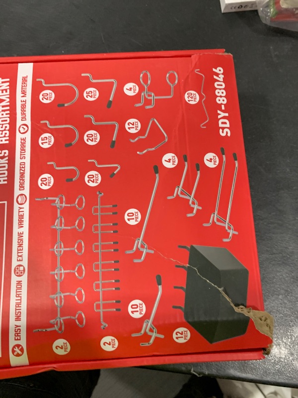 Photo 1 of 300-Piece Pegboard Hook Set, Pegboard Organizer Accessories for Hanging, Durable Metal Hooks for Tool Organization, Garage, Workshop, and Craft Storage