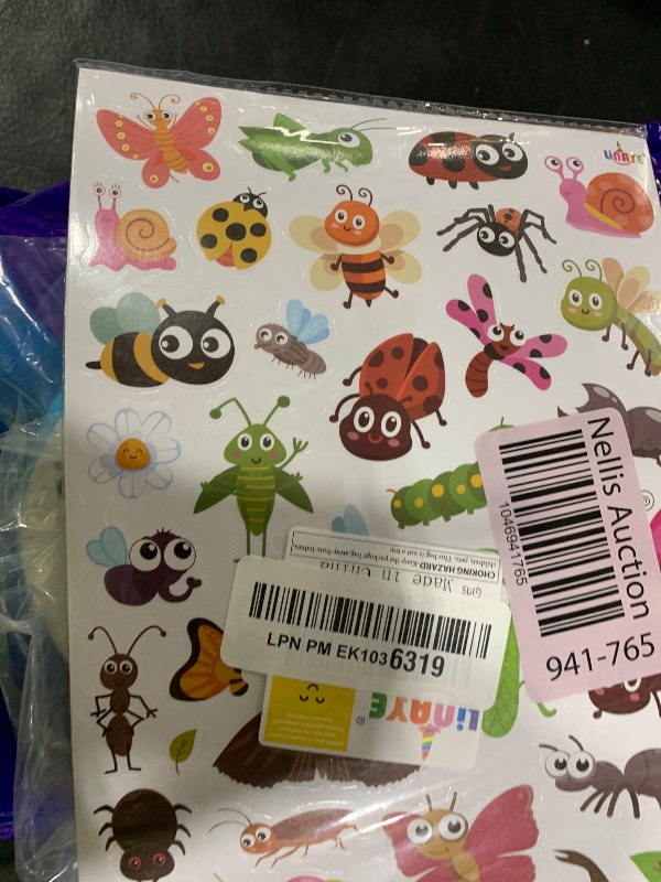 Photo 1 of LINAYE 24 Sheets Cute Bug Insect Stickers for Kids, 960 Counts for Scrapbooking,Water Bottles,Envelopes,Laptop Lovely Insect Stickers for Classroom Boys Girls