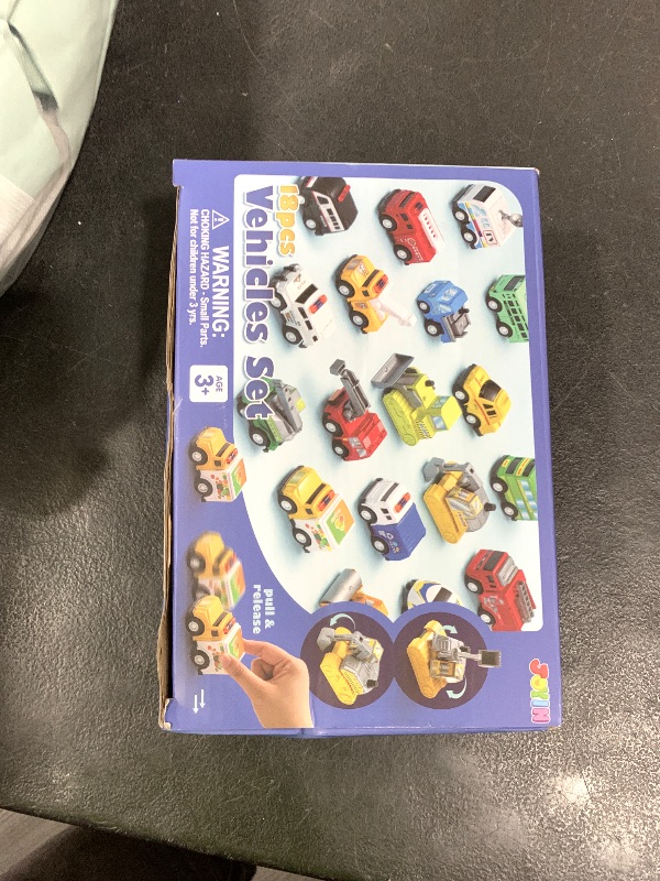 Photo 1 of JOYIN 18 Pcs Pull Back City Cars and Trucks Toy Vehicles Set, Friction Powered Cars Toys for Toddlers, Boys, Girls’ Educational Play, Kids Stocking Stuffers