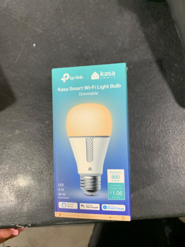 Photo 1 of Kasa Smart Light Bulb KL110, LED Wi-Fi smart bulb works with Alexa and Google Home, A19 Dimmable, 2.4Ghz, No Hub Required, 800LM Soft White (2700K), 9W (60W Equivalent)