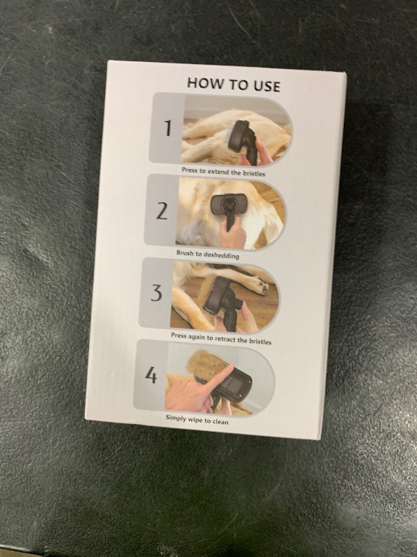 Photo 1 of Dipoo Self Cleaning Shedding Brush - Skin Friendly Grooming Tool for Dogs, Cats, and Puppies, Deshedding and Hair Removal for Long and Short Haired Pets, Black