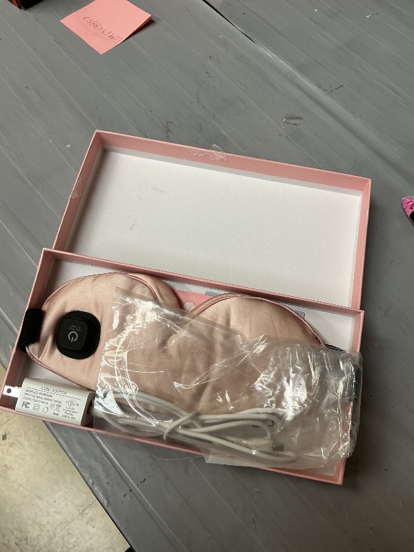 Photo 1 of LitBear Silk Cordless Heated Eye Mask, Warm Eye Compress for Dry Eyes, Light Blocking Heat Eye Mask for Women Men, Soft Eye Heating Pad for Dry Eyes, Travel, Rechargeable, Washable Cover (Pink)