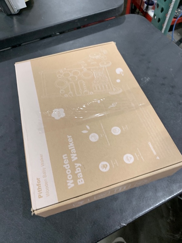 Photo 1 of Pithfor Wooden Baby Walker, Baby Push Walker with Activity Center for Girls Boys, Push Walker Toys for Babies Learning to Walk, Sit-to-Stand, for 10-12 Months 1 2 3 Years Old