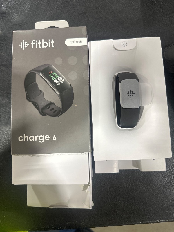 Photo 1 of Fitbit Charge 6 Fitness Tracker with Google apps, Heart Rate on Exercise Equipment, 6-Months Premium Membership Included, GPS, Health Tools and More, Obsidian/Black, One Size (S & L Bands Included)