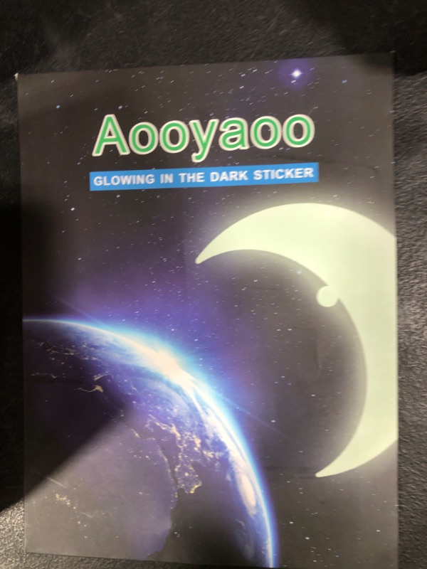 Photo 1 of Aooyaoo Glow in The Dark Stars Wall Stickers, 3D Glowing Stars for Ceiling and Wall Decals, Perfect for Kids Bedding Room or Party Birthday Gift (452Pcs, Green)