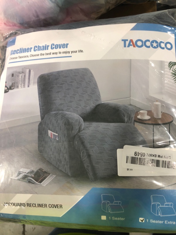 Photo 1 of TAOCOCO Oversized Recliner Cover Stretch Recliner Chair Covers, Jacquard Reclining Chair Cover, Furniture Protector Sofa Slipcovers Couch Covers with Elastic Bottom for Kids, Pets (Grey)