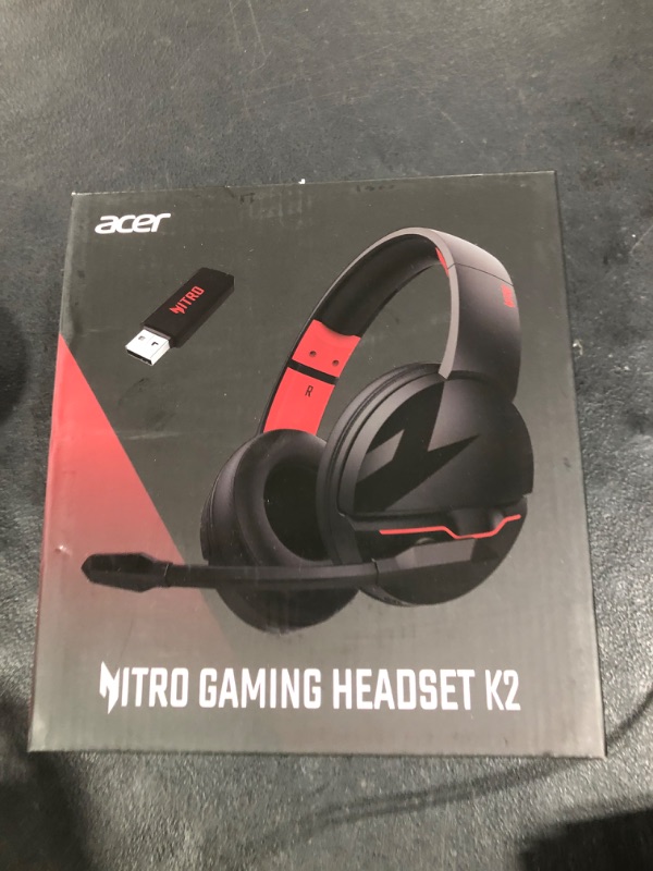 Photo 1 of acer Wireless Gaming Headset, PS5 Headset with 2.4GHz for Ps5, Ps4, PC, Switch, Bluetooth 5.3 + 100Hrs Gaming Headphones with Noise Canceling Mic for Laptop, Mobile, Mac, 50mm Drivers (Black)