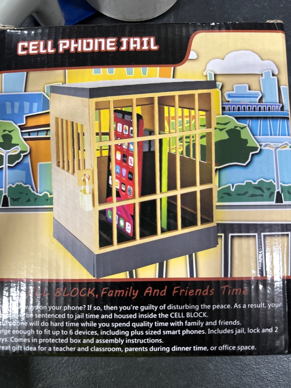 Photo 1 of Gemaxvoled Cell Phone Jail Lock Box, Gold Mobile Phones Prison Lockable Cage for Classroom Family Time Party