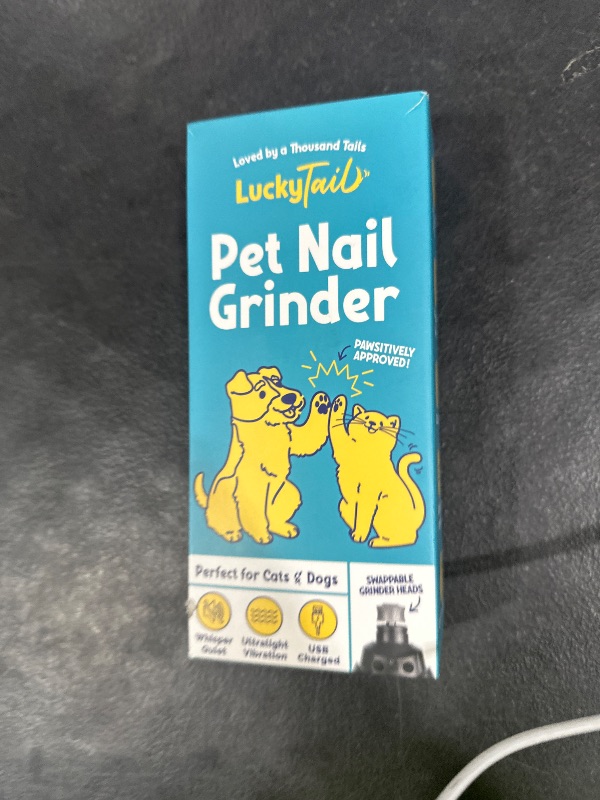 Photo 1 of LuckyTail Pet Nail Grinder for Dogs and Cats - Super Quiet and Low Vibration Electric Dog Nail Grinder with 2 LED Lights - USB Rechargeable and Cordless - 2 Speeds - Small to Large Pets - Dark Blue