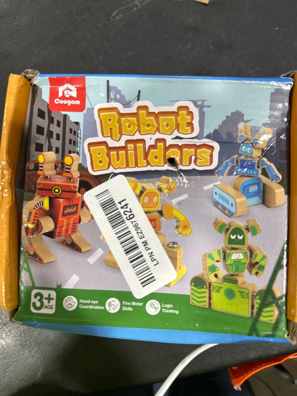 Photo 1 of Coogam Fine Motor Building Robot Blocks for 3 4 5 Years Old Kids, Wooden Snap Together Builders, STEM Take Apart Robot Playset, Educational Learning Toy Gift for Boys Girls