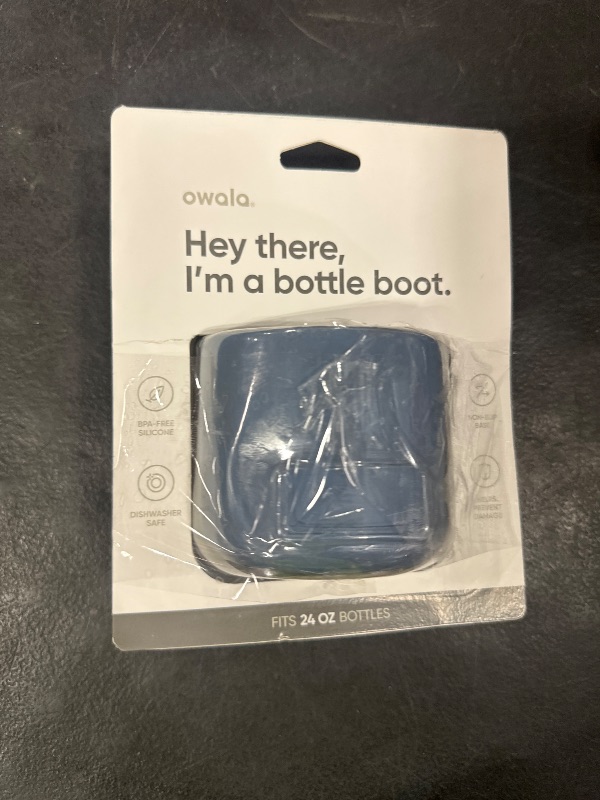 Photo 1 of Owala Silicone Water Bottle Boot, Anti-Slip Protective Sleeve for Water Bottle, Protects FreeSip, Twist, and Flip Stainless Steel Water Bottles, 24 Oz, Blue