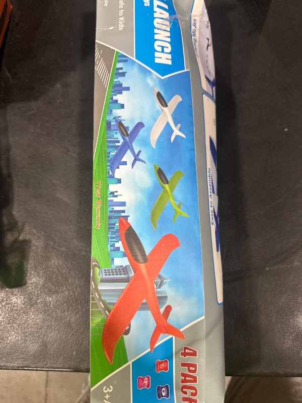 Photo 1 of BooTaa 4 Pack Airplane/Flying Toys, 17.5" Large Throwing Foam Plane/Gliders, 2 Flight Mode, Birthday Gifts for Girls Kids 3 4 5 6 7 8 9 10 11 12 Year Old Boys,Outdoor Sport Game Toys