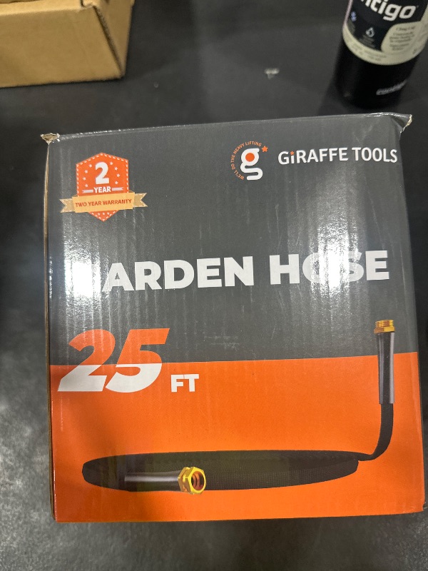 Photo 1 of Giraffe Tools Garden Hose 25FT Lightweight Lay Flat Water Hose Kink Free Flexible Hose with 9 Spray Function Nozzle?Black?