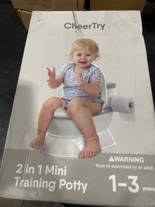 Photo 1 of CheerTry 2-in-1 Toddler Potty Training Toilet - Larger Potty Chair & Detachable Training Seat for Boys & Girls Ages 1-3 with Flushing Sound, Wipes Storage, Toilet Paper Holder - Green