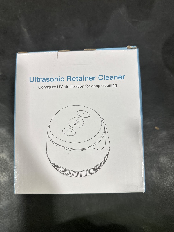 Photo 1 of Dental Ultrasonic Retainer Cleaner Machine - Dental Cleaning Pod for Denture, Mouth Guard, Aligner, Night Guard, Braces, Toothbrush Heads, Jewelry, 45kHz Retainer Cleaner with Digital Timer & 200ML