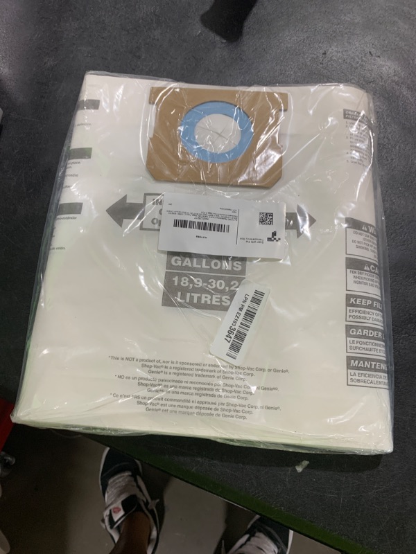 Photo 1 of ALYYDBG for Shop Vac Bags 5-8 Gallon, Type E 90661 9066133, Type H 90671 9067133; VF2004, VHBS VDBS High- Efficiency Disposable Vacuum Collection Filter Bags 5 Pack