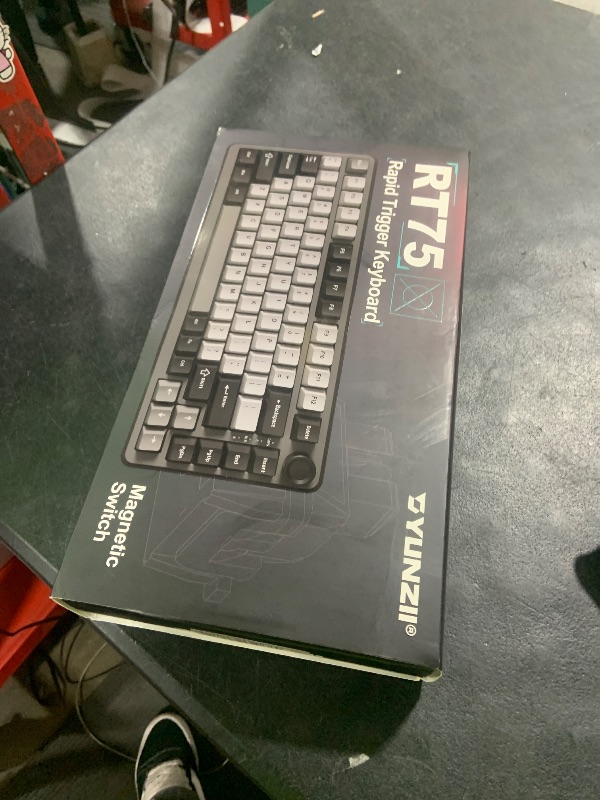 Photo 1 of YUNZII RT75 Rapid Trigger Gaming Keyboard,Hall Effect Magnetic Switch,Adjustable Actuation Esports,75% TKL Layout with Knob,RGB Backlit, PBT Keycaps for Mac/Win (Black, Gateron Silky Pro Switch)