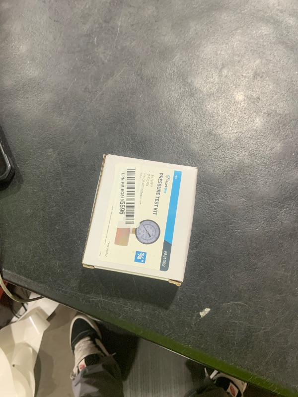 Photo 1 of SharkBite 3/4 Inch Pressure Test Kit, 100 PSI, Push to Connect Brass Plumbing Fitting, PEX, Copper, CPVC, 25489Z