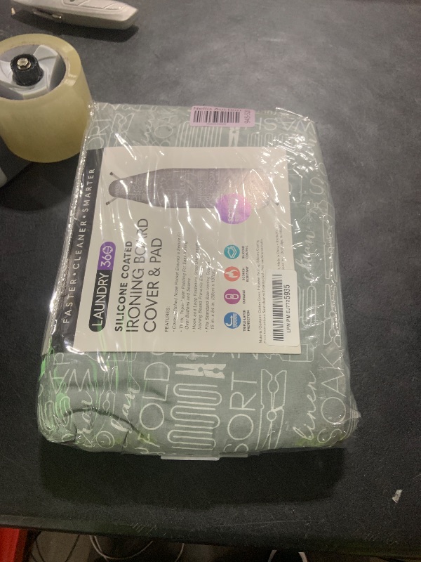 Photo 1 of Simplify Ironing Board Cover | Scorch Resistant | Cotton | Thick Padding | Stretch Elastic Fit | Hook and Loop Fasteners | Cover ONLY | Grey