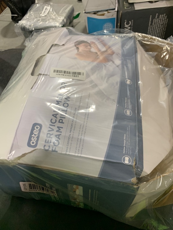 Photo 1 of Osteo Cervical Pillow for Neck Pain Relief, Hollow Design Odorless Memory Foam Pillows with Cooling Case, Adjustable Orthopedic Bed Pillow for Sleeping, Support for Side Back Sleepers