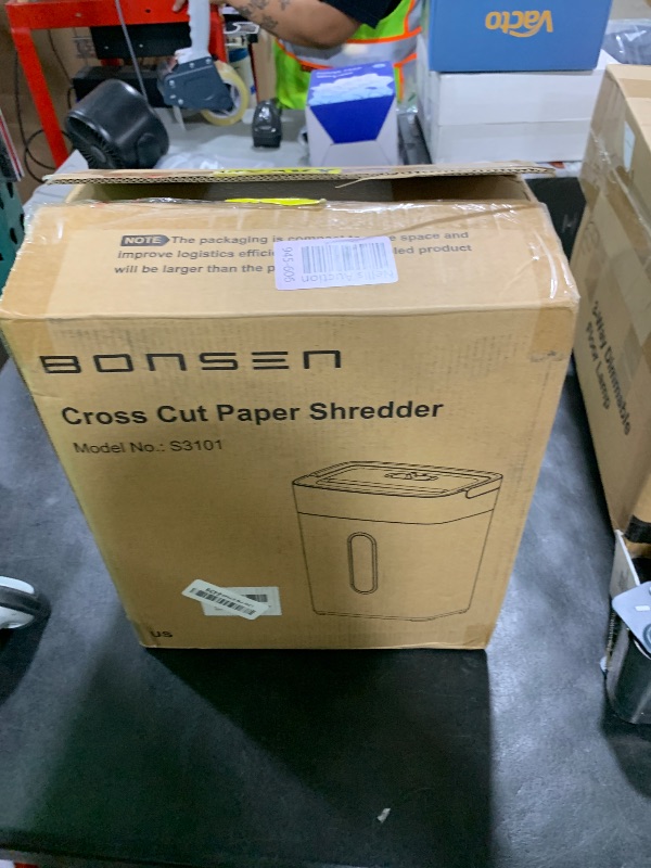 Photo 1 of BONSEN Shredder for Home Office, 4 Gallons 8-Sheet Cross Cut Credit Card Shredder, Small Paper Shredder for Home Use, High Security Level P-4, ETL Certification (S3101)