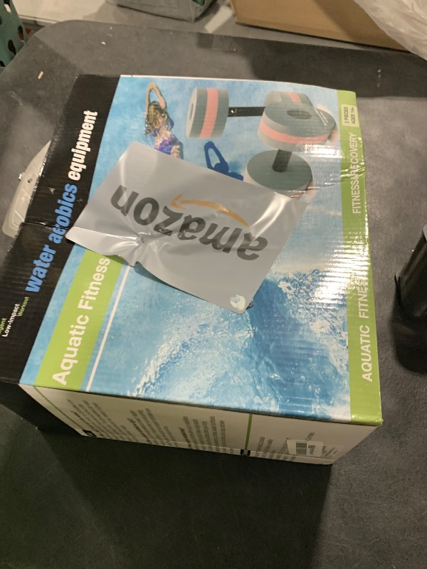 Photo 1 of Water Dumbells, Aquatic Exercise Dumbell Set of 2 Water Aerobic Exercise Foam Dumbbells Pool Resistance Water Fitness Equipment for Weight Loss (Cyan)