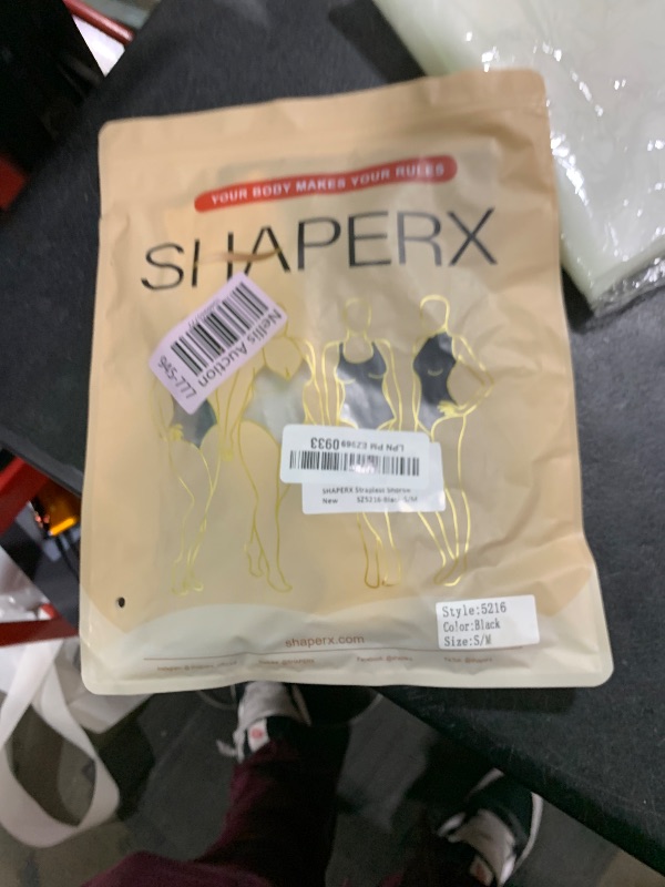 Photo 1 of SHAPERX Strapless Bodysuit for Women Tummy Control Seamless Shapewear Thong Body Shaper with Invisible & Removable Straps,SZ5216-Black-S/M