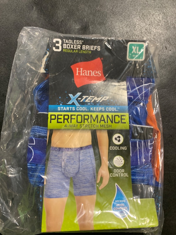 Photo 1 of Hanes Men's Underwear Boxer Briefs Pack, Moisture-Wicking Men's Mesh Underwear, X-Temp Cooling with Odor Control, 3-Pack