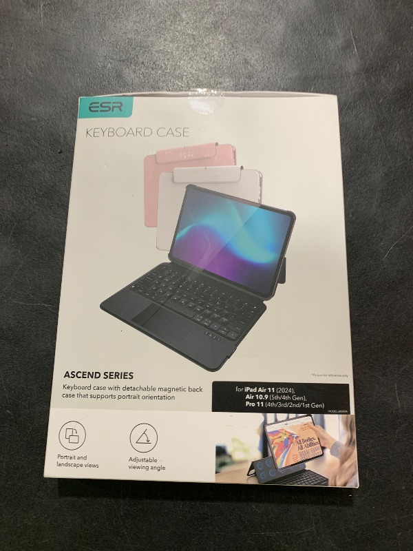 Photo 1 of ESR Ascend Keyboard Case for iPad Air 11" (M3/M2, 2025/2024) & iPad Pro 11 (4th/3rd/2nd/1st Gen), iPad Air 5th/4th, Magnetic Detachable, Adjustable Portrait/Landscape Stand, Black