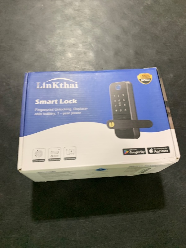 Photo 1 of Keyless Entry Fingerprint Smart Door Lock with Handle,Digital Electronic Lock with Touchscreen Keypad,Electric Door Knob for Exterior Interior Entry/Bedroom Front Doors,Built-in WiFi