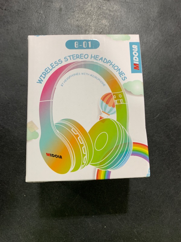 Photo 1 of MIDOLA Kids Headphones Bluetooth 5.4 Wireless 68H Play Time Volume Limit 85/94dB Over-Ear Foldable Headset,Type-C Fast Charging,with Wired Aux Mic for Toddler Child Pad Tablet Black