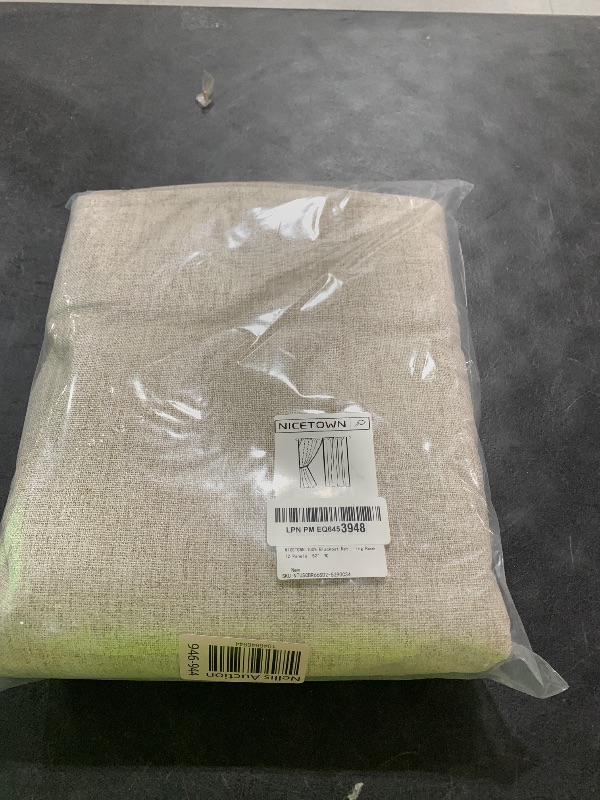 Photo 1 of NICETOWN 100% Blackout Natural Linen Curtains 90" Length with Thermal Insulated Liners for Bedroom, Farmhouse Style Room Cooling Small Window Draperies for Dining Room (2 Panels, 52" W)