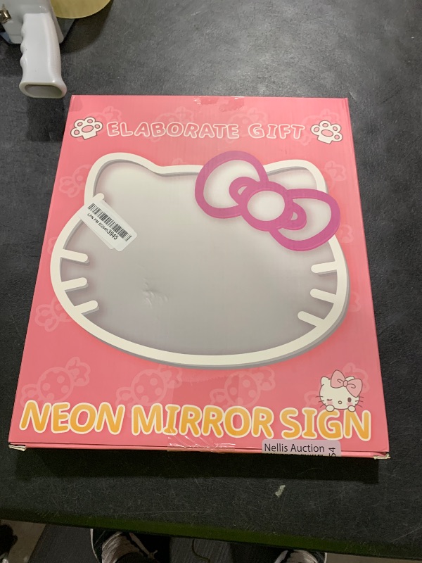 Photo 1 of MCJSGSP Anime Hello Kit Mirror with Light Neon Signs for Wall Decor, Teen Girl Gift?Makeup Mirror neon Sign Room Decor (14.6 * 12.2 inch)